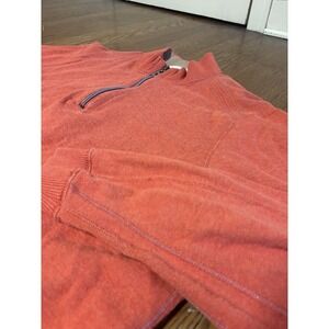 Tommy Bahama Sweater Size XL Pullover 1/4 Zip Reversible Mens Long Sleeve Coral